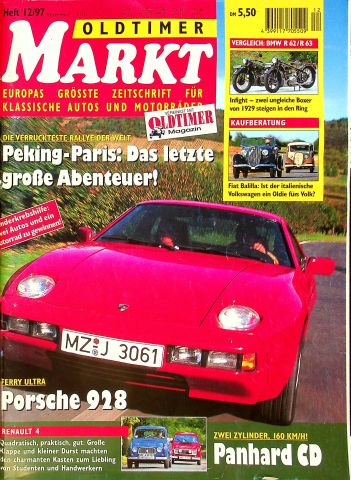Deckblatt Oldtimer Markt (12/1997)